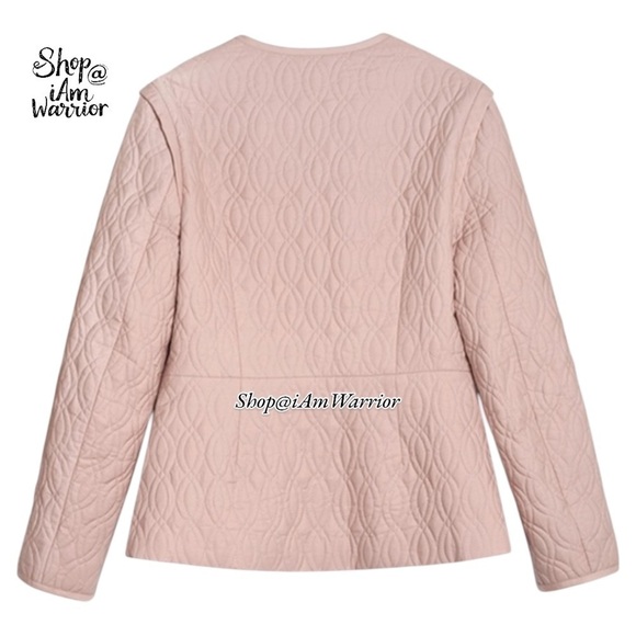 The Fold blush quilted asymmetrical button spring jacket *shop@iamwarrior - Picture 4 of 11